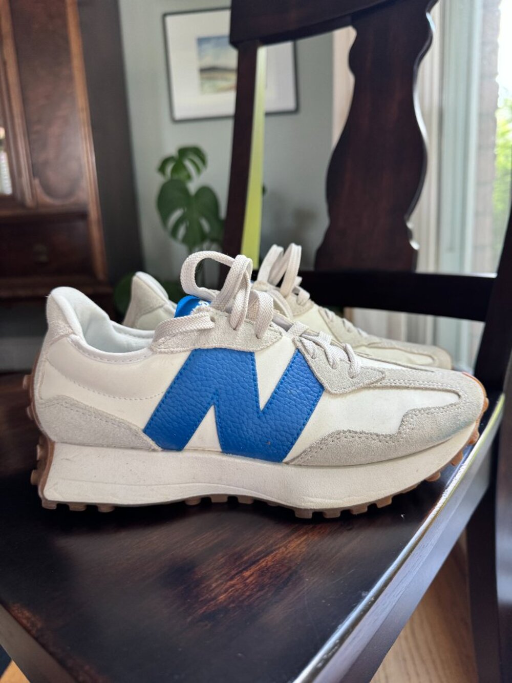 Womens New Balance 327 BLUE MOTIF Sneakers Sz 7.5 - Picture 8 of 8
